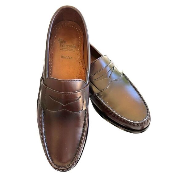 Allen Edmonds Walden Penny Loafer Dress Shoes Men’s Size 10 2A Brown Leather - Picture 1 of 8